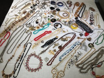 (1 Of 3) HUGE Lot Of Costume / Silver Jewelry - Some Is Very Nice - Some Sterling Pieces - Very Nice Group