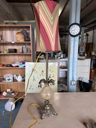 Glass And Brass Base Lamp