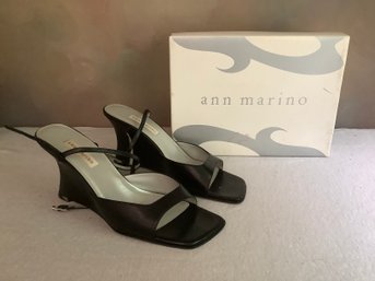 Ann Marino Black Wedge Heels #4