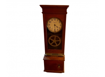 Antique Oak Time Recorder Clock Manufactured By The Simplex Time Recorder Company, Gardner MA