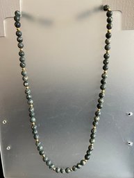 Vintage Long Jasper Stone Bead Necklace