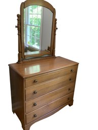 Vintage Maple Dresser With Mirror