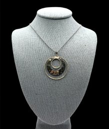 Vintage Sterling Silver Two Toned Vermeil Open Circles Necklace