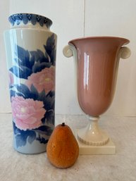 Two Vintage Porcelain China Vases Lenox And Eastern Spring