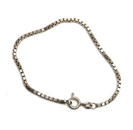 Vintage Italian Sterling Silver Square Chain Linked Bracelet