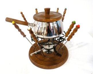 Vintage Fondue Set With Stand And Warmer