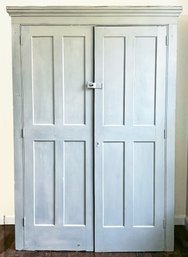 Primitive Grey Painted Cupboard