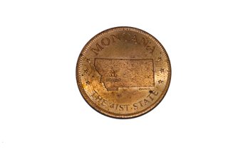Montana Bronze State Of The Union Coin Shell Oil Co.