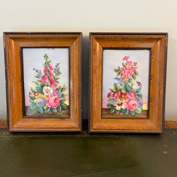 A Pair Of Framed Porcelain Plaques