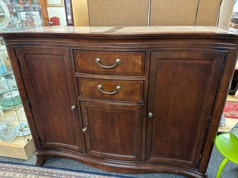 Mahogany Buffet  With Marble Inserts On Top