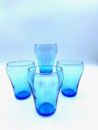 Ikea Torstig Blue Flared Juice Glasses