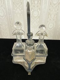 Victorian Cruet Castor Bottles Glass & Shaker Set