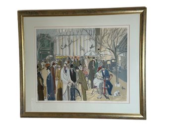 Isaac Maimon Pencil Signed & Numbered Paris Cafe Scene Lithograph