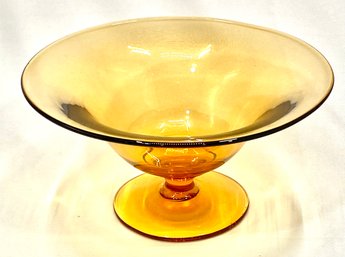 Elegant Amber Pedestal Bowl