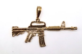 Gold Plated Machine Gun Pendant