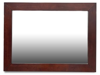 A Vintage Cherry Wood Framed Beveled Mirror