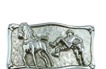 Silvertone Rodeo Belt Buckle