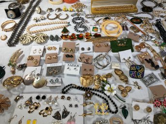 (3 Of 3) HUGE Lot Of Costume / Silver Jewelry - Some Is Very Nice - Some Sterling Pieces - Very Nice Group