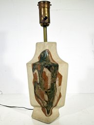 A Vintage 1950s Marianna Von Allesch Ceramic Table Lamp With Etching On Two Corners