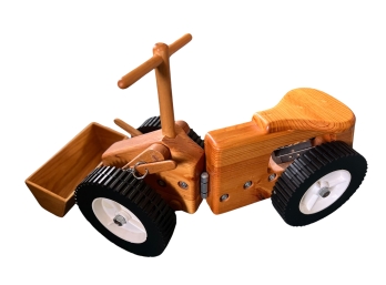 Hand Built Wooden Bulldozer Riding Toy