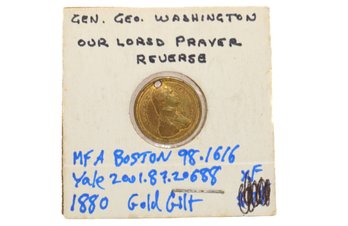 1880 Gold Gilt Our Lord Prayer Reverse George Washington