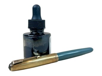 Single Jewel Diamond Parker Fountain Pen - 16k Gold Filled From 1940s