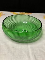 Vintage E O Brody Green Glass Bowl