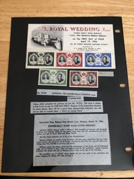 First Day Issue Stamps, Royal Wedding.  S114