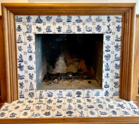 A Solid Wood Mantle With Custom Detailed Tile Surround - Family RM