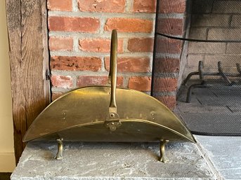 Vintage Brass Fireplace Log Holder Basket