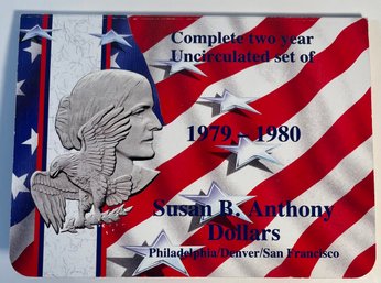 Complete Two Year Uncirculated Set Of 1979-1980 Susan B Anthony Dollars