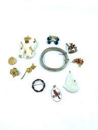 Assortment Of Brooches, Pendants, Bracelets, & More