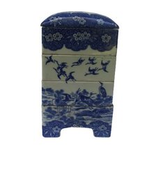 Vintage Asian Porcelain Stacking Trinket Box