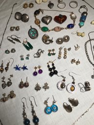 Fantastic Some 925 / Sterling Silver Jewelry & Some 925 / Sterling Silver Earrings & Jewelry Lot - VERY NICE !