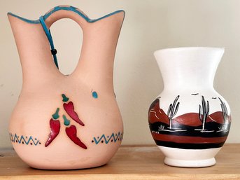 Vintage Native Southwester Pottery By Les And Tenya Osborne And Earthtones