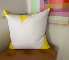 NEW - Kerri Rosenthal Yellow Heart Pillow - Retails For $268