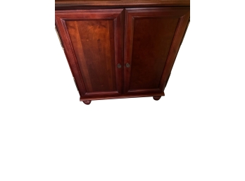 Cherry Finish Storage Cabinet With Adjustable Shelving