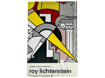 Rare Original 'Arrow And Column'  Roy Lichtenstein 1967 Exhibition Print - Stedelijk Museum Amsterdam