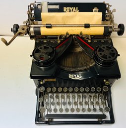 Antique Old Vintage Early - Royal Typewriter - Serial Number 1124152 - Windows On Sides - Heavy - 15x11x9.5 H