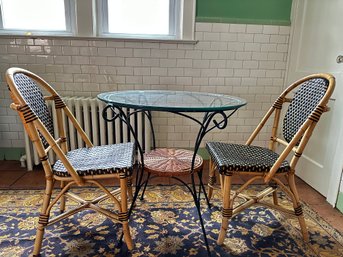 Bistro Glass Top Table And Chairs