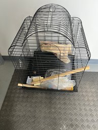 Metal Bird Cage With Perch Accessories