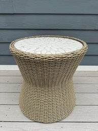 Decorative Wicker Outdoor Side Table