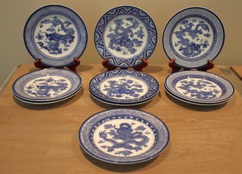 Ten(10) Lovely 8in Bombay Company Asian Garden Plates Four(4) Different Patterns.