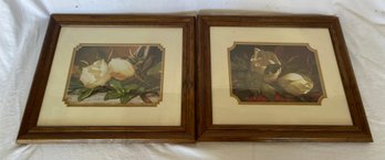 Two Framed Floral Prints