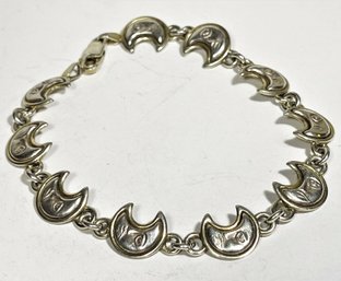 Sterling Silver 925  Bracelet Having Moon Links