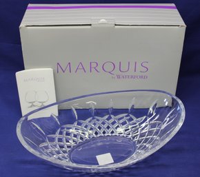 Marquis By Waterford Signed Crystal Oval Gathering Bowl - New In Box - Made In Italy