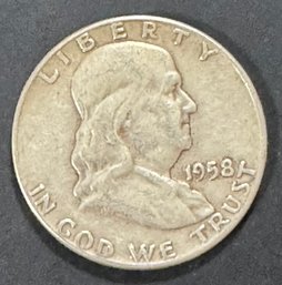 1958 Benjamin Franklin Silver Half Dollar