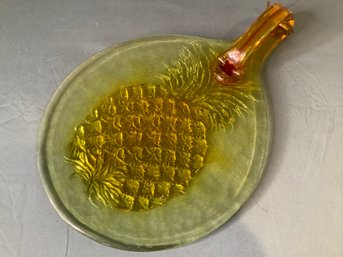 Amber Glass Pineapple Platter