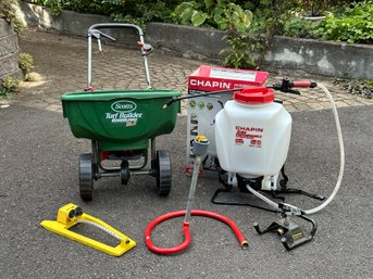 Yard & Garden Essentials: Scott's Turf Builder Broadcast Spreader, Chapin Backpack Sprayer & Sprinklers