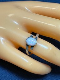 Opal Sterling Silver Modernist Ring